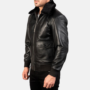 Veste en cuir véritable sélectionnée à la main, imperméable, tendance, pour hommes, revendeurs en tête, mettant en valeur un profil élégant, matière durable - Product Image 5