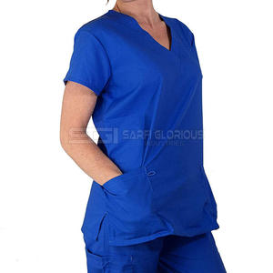 Uniforme Médico de Verano Personalizado para Mujer, Tela Spandex, Conjunto de Uniforme para Personal de Hospital, Parte Superior y Pantalón para Uniformes de Enfermería y Médicos - Product Image 1