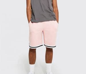 Mens Light Pink Athletic <b>Shorts</b> with Black <b>White</b> Trim Breathable Workout Training <b>Gym</b> Wear Custom Eco-Friendly Sportswear - Product Image 4