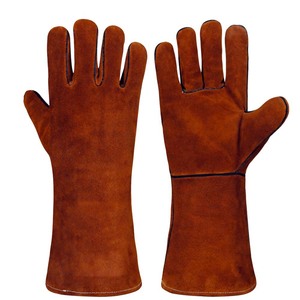 Guantes de seguridad de soldadura de cuero de vaca de dos capas de tamaño personalizado directo de fábrica - Product Image 5