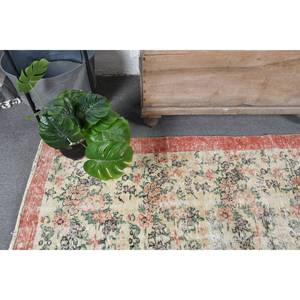 Alfombra turca Vintage Beige rojo 3,8 X 6.6ft área grande diseño de retazos de lana para pasillo dormitorio látex habitación perfecta alfombra de noche - Product Image 5