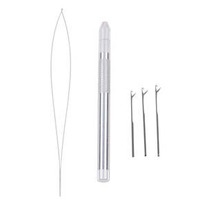 Multi-Function Aluminum Hook <b>Needle</b> and Loop <b>Threader</b> for Hair Extensions - Product Image 2