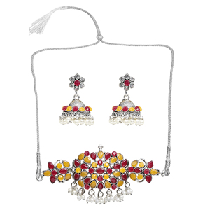 Collier ras du cou en zircon jaune pour soirée - Product Image 2
