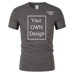 เสื้อผ้าผู้ชายเสื้อยืดแขนสั้นคอกลมผ้าฝ้าย100% สีต่างๆผ้าถักไซส์ใหญ่ - Product Image 2