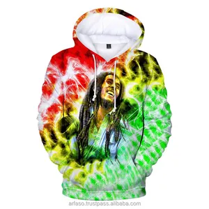 บุคลิกภาพ Bob Marley 3D พิมพ์ขนาดใหญ่Hoodiesผู้ชายผู้หญิงHip Hopแฟชั่นReggaeเสื้อUnisex Casual Hoodie
