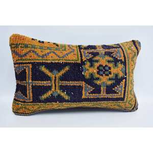 Multicolor Vintage Floral Kantha Patchwork Wool <b>Pillow</b> 12x20 Inches Soft Fabric for Home or <b>Sofa</b> Use - Product Image 1