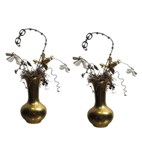 Metal With Brass Antique Finished New Arrival Flower Vase For Living Home Decorative With Color Antique Finished - Product Image 1