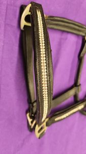 Licol d'épi en cuir noir avec cristal Sier pour l'équitation - Product Image 5
