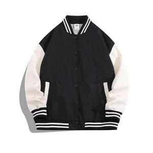 Oversize ocio personalizado parche bordado lana/poliéster manga béisbol Letterman Varsity chaqueta hombres de talla grande High Street Front - Product Image 4