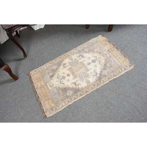 Tapis plat en laine gris beige vintage de 1,9x3,1 pieds, motif patchwork turc pour décoration de salon, largeur de 4m avec support en latex - Product Image 2