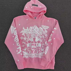 ชุดวอร์มลำลองแบบสวมหัวเข้ารูปสำหรับผู้ชายชุดวอร์มผ้าฝ้าย100% พิมพ์โลโก้สกรีนลายสตรีทสีทึบสำหรับผู้ชาย - Product Image 2