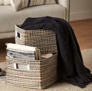 Fabrication de panier tissé à 2 tons en jonc de mer de style minimaliste ODM de haute qualité pour la maison organisateur cuisine à domicile écologique - Product Image 3