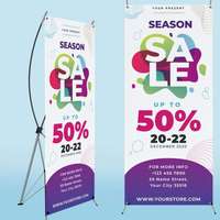 Support de bannière X portable personnalisé, cadre d'affichage léger pour la publicité en intérieur, les salons professionnels et les événements promotionnels