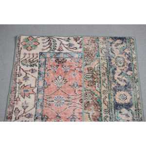 Alfombra Turca de 2.5x4 pies, Alfombra Pequeña Vintage, Alfombra Azul con Diseño Floral - Product Image 5