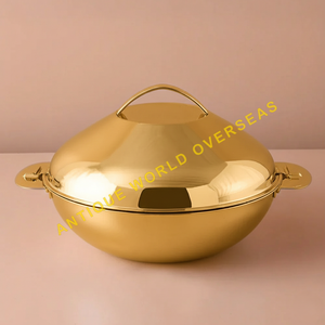 Casserole isotherme en acier inoxydable, finition argentée, durable, antiadhésive, bol de service de 26 cm avec couvercle, cuisine, salle à manger, hôtel - Product Image 5