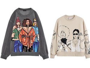 Vente en gros de sweatshirts imprimés surdimensionnés décontractés pour femmes au design personnalisé sweatshirts d'automne à col rond respirants pour l'hiver avec logo sur le devant - Product Image 6