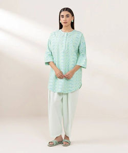 Venta al por mayor de ropa informal de estilo modesto indio pakistaní Maxi estándar logotipo personalizado impreso tela de gasa Kurta de las mujeres - Product Image 6