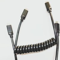 Cable USB tipo C en espiral 10Gbps 60W Spring PD Tipo C Cable de carga para MacBook Pro Pad Air 4 Galaxy