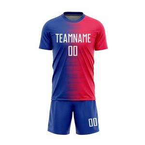 Uniforme de football pour hommes personnalisé de haute qualité définit un nouveau design avec des uniformes à motif solide à manches courtes - Product Image 2