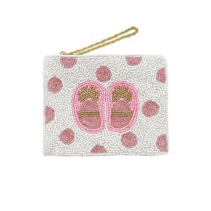 À la mode nouvelle dernière pochette à monnaie perlée élégante rose/blanc/et couleur dorée avec couleur personnalisée choix de l'Inde - Product Image 1