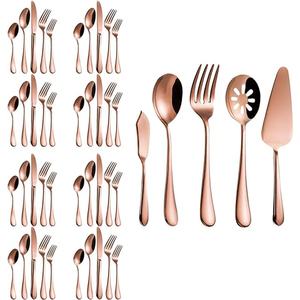 Juego de cubiertos de acero inoxidable chapado en oro pulido con espejo elegante y duradero, regalos de negocios, Apto para lavavajillas, acero con espejo - Product Image 6