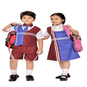 ชุดยูนิฟอร์มนักเรียนเด็กหญิงเด็กชายผ้าแคนวาสผสมโพลีเอสเตอร์/คอตตอนเนื้อนุ่ม สกรีนโลโก้ตามสั่ง ขายส่ง - Product Image 4