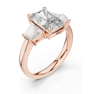 Anillo de Diamante de Laboratorio con Corte Radiante de 4.4 CT para Mujer, Claridad VVS-VS EF, Oro de 18K, 14K, 10K y Plata 925, Oro Rosa, Amarillo, Blanco - Product Image 4