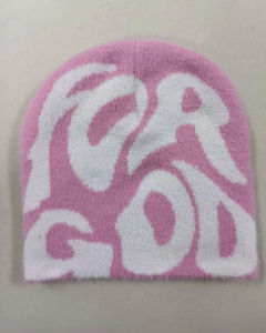 Gorro de punto con logotipo de Jacquard unisex, gorros personalizados cálidos de Color sólido para hombres y mujeres con estilo Hip Hop - Product Image 4