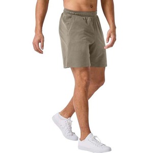 Shorts de vêtements pour hommes à taille élastique Shorts de grande taille en coton respirant d'été de couleur unie pour vêtements de sport Shorts de jogging - Product Image 4