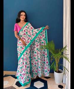 Vêtement de fête indien Designer Saree broderie soie Saree avec chemisier dames porter Surat Sari fête porter mariage ethnique - Product Image 3