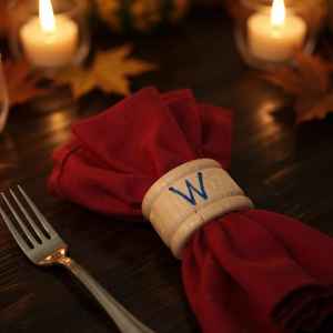 Anneaux de serviette modernes et écologiques en résine/métal/bois/verre, taille personnalisable, décoration de table - Product Image 2