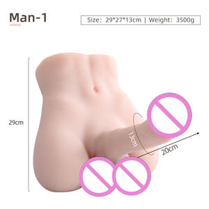 Taza de masturbación realista para mujeres con tacto Real, huevos, muñeca deslizante, productos de juguetes Gay para mujeres, Torso masculino de medio cuerpo con consolador grande - Product Image 6
