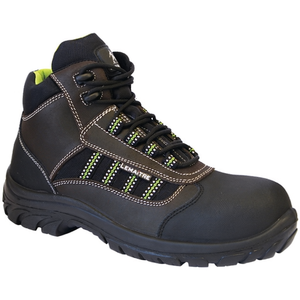 Danube S3 SRC EN20345 Black/Brown Safety <b>Boots</b> Size 44 Leather/Textile Lining for Martin Style - Product Image 2