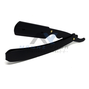 มีดโกนหนวดช่างตัดผมพับได้ใบมีดสแตนเลสสีดำเปลี่ยนได้ - Product Image 5
