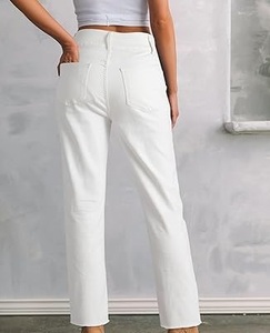 กางเกงยีนส์ผ้ายีนส์สีขาวผ้ายืดขนาดพลัสไซส์สำหรับผู้ชายกางเกงเดนิมระบายอากาศได้ดีปรับแต่งโลโก้ได้สำหรับฤดูใบไม้ผลิ - Product Image 2