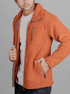 Veste Sherpa en polaire polaire 100% polyester pour hommes, fermeture à glissière, tendance, design brodé respirant, vêtements d'hiver - Product Image 3