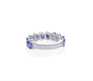 Anillo de Eternidad Unisex de Hip Hop de Titanio con Moissanita Azul Real - Product Image 3