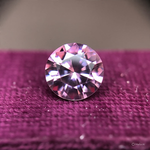 8 Crt Exclusif Fantaisie Ronde Brillante Coupe D Couleur VVS1 Lab-Grown Rose Moissanite Loose Gemstone 9.25 Moh's Dureté pour Bijoux - Product Image 1