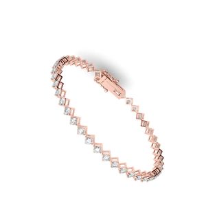 Pulsera DE TENIS estilo excelente diamante corte redondo para mujer - Product Image 3