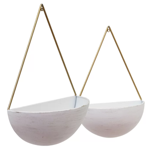 Maceta colgante de Metal decorativa para balcón, cuencos dorados, macetas, decoraciones de interior, macetas modernas de estilo de lujo para el hogar - Product Image 5