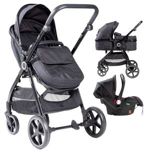 Cochecito 3 en 1 con Cesta y Asiento Grupo 0 Modelo Versa en Tela Negra - Product Image 1