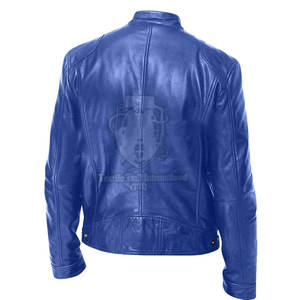 Veste en cuir pour homme de haute qualité avec logo personnalisé en gros, col montant, logo sur le devant, imperméable, pour usage extérieur, veste d'hiver - Product Image 4