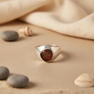 925 Sterling Silver Fine Jewelry Women's Rhodium & Gold Plated <b>Ruby</b> <b>Ring</b> with Gemstone Inlay Unisex - Product Image 1
