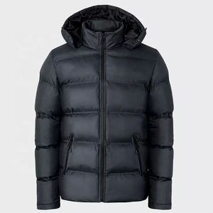 Veste matelassée pour hommes personnalisée OEM Veste d'hiver en laine à col montant avec fermeture éclair Veste en duvet résistant à l'eau coupe-vent - Product Image 5