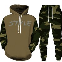Desain Baru Setelan Olahraga Musim Dingin Pria Ukuran Besar Berkualitas Tinggi dengan Banyak Kantong, Menyerap Keringat, Bernapas, dan Elastis Empat Arah.