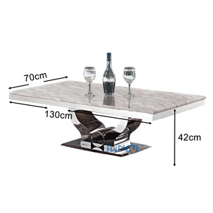 Mesa de Novios Moderna con Tapa de Mármol y Base Dorada de Hierro, Mueble Decorativo de Lujo Antiguo, Móvil para el Hogar - Product Image 5