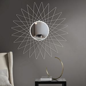 AK Brass Decorative Metal <b>Wall</b> <b>Mirror</b> With Silver Finished Modern Frame <b>Wall</b> <b>Mirror</b> For Hotel Decor / Restaurant Decor Item - Product Image 2