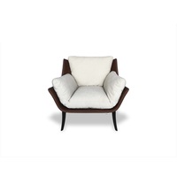 Dossier Pieds en acier enduit de poudre Fauteuil de salon une place Meilleur prix Fauteuil de loft OEM en contreplaqué au design moderne