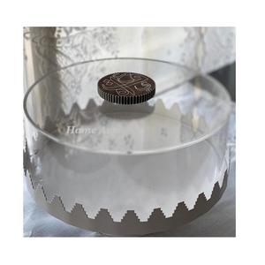 Bandeja de forma cuadrada de acero inoxidable con tapa de acrílico Bandeja de servicio de dulces de tamaño personalizado de nuevo diseño para la venta - Product Image 5