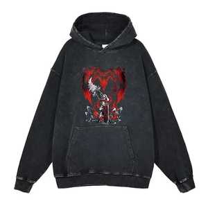 Transpirable de secado rápido Black Clover Hoodies Hombres Vintage Washed Cotton Pullovers Custom Casual Loose Hoodie - Product Image 2